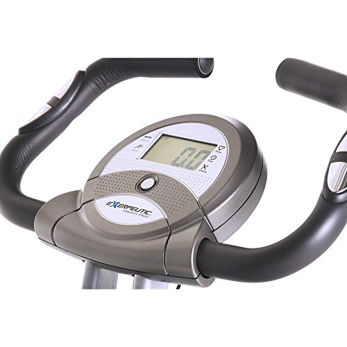 exerpeutic folding magnetic upright bike with pulse