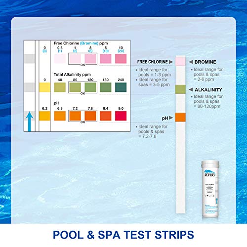 RUNBO 4 in 1 Pool & SPA Quality Testing Strips Easy and Accurate Test